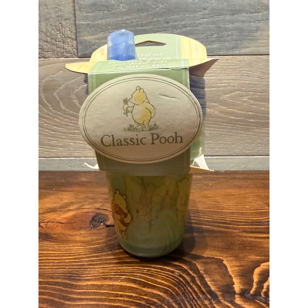 Classic Pooh The First Years Spill-Proof Cups Set 2003 Vintage Disney Target 7oz